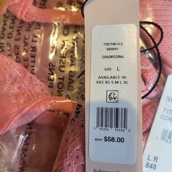 Bcbgeneration Pointelle Tank Coral Pink Large - Picture 2 of 2